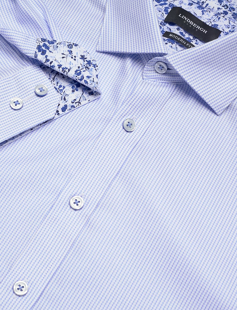 Lindbergh Black - Dobby stripe shirt L/S - pidulikud särgid - lt blue - 3