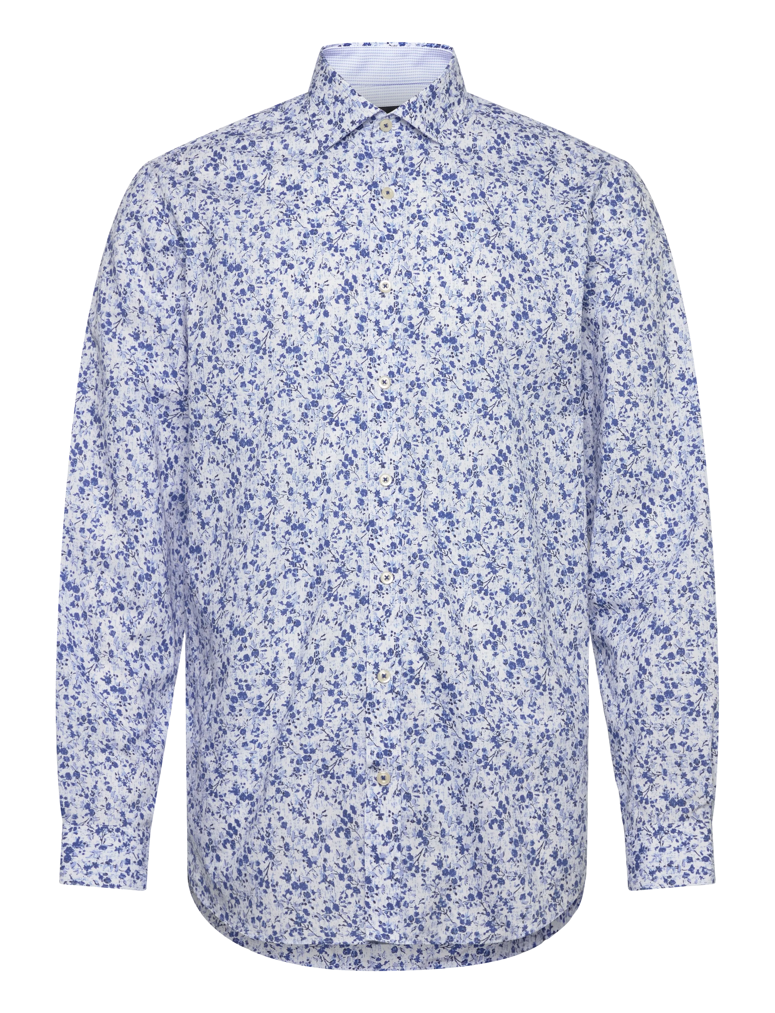 Lindbergh Black Aop Shirt L/S, L, White, Shirts > Pattern Shirts, Herre
