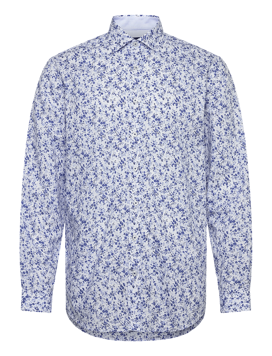 Lindbergh Black - AOP shirt L/S - mustriga särgid - blue - 0
