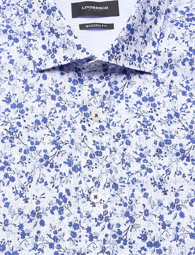 Lindbergh Black - AOP shirt L/S - mønstrede skjorter - blue - 2