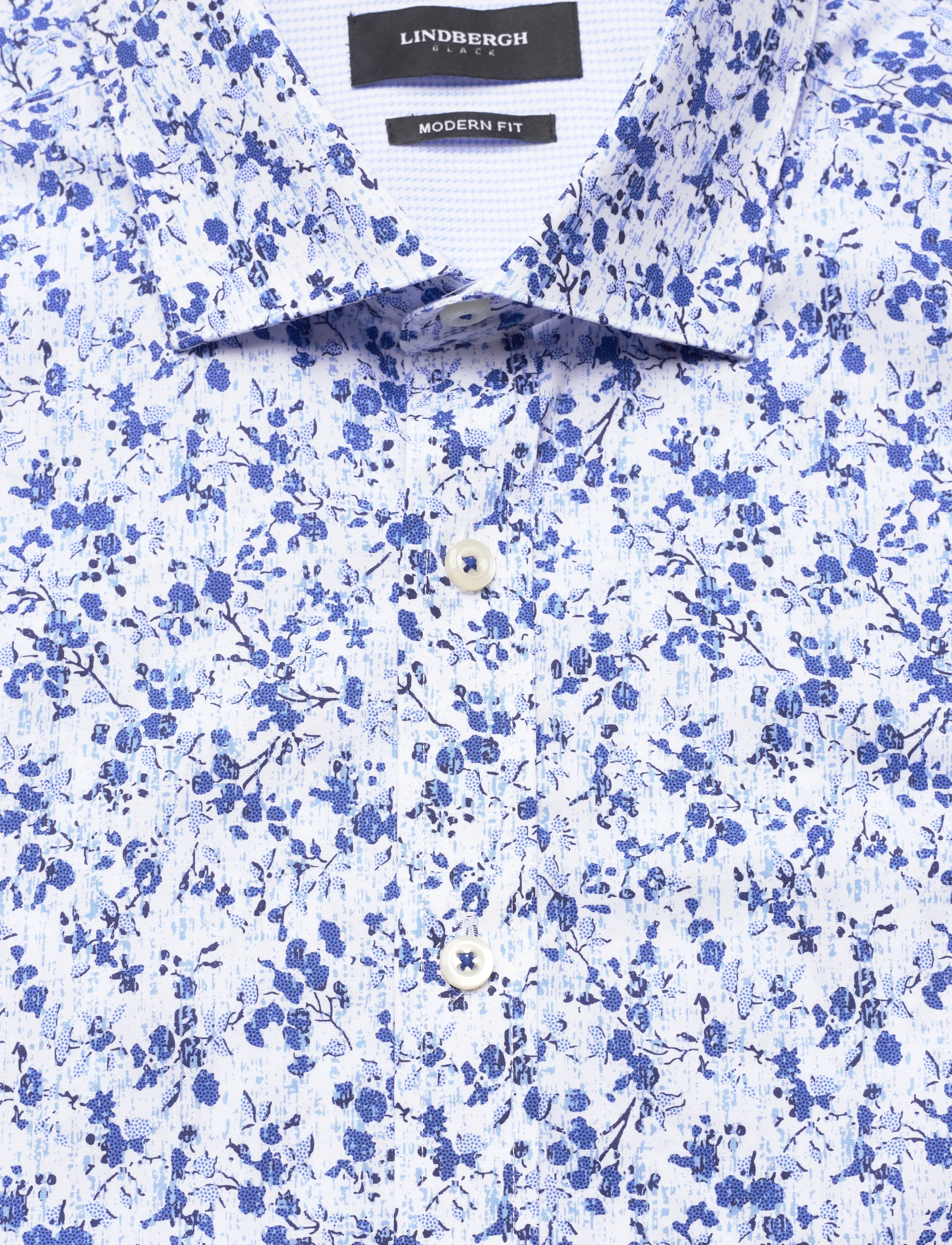 Lindbergh Black - AOP shirt L/S - mustriga särgid - blue - 2
