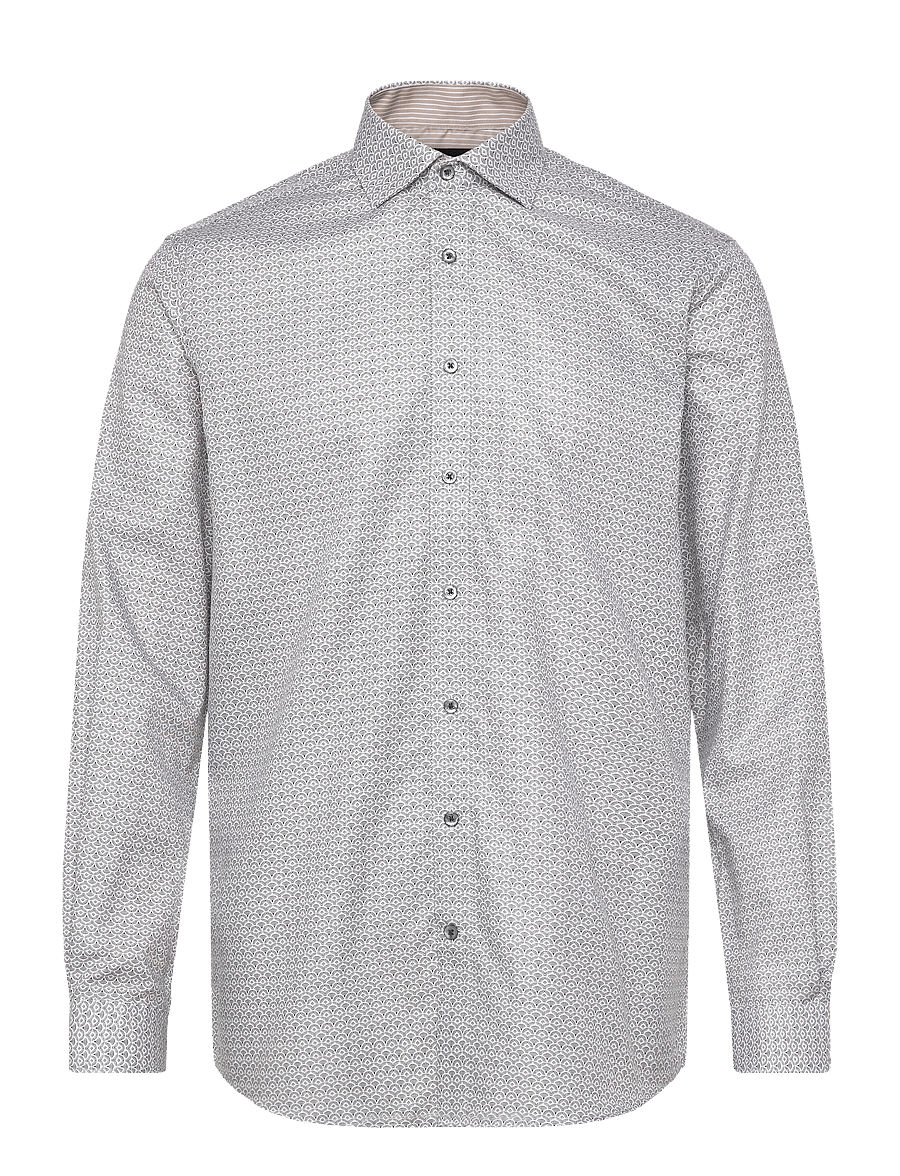 Lindbergh Black - AOP twill shirt L/S - mønstrede skjorter - army - 1