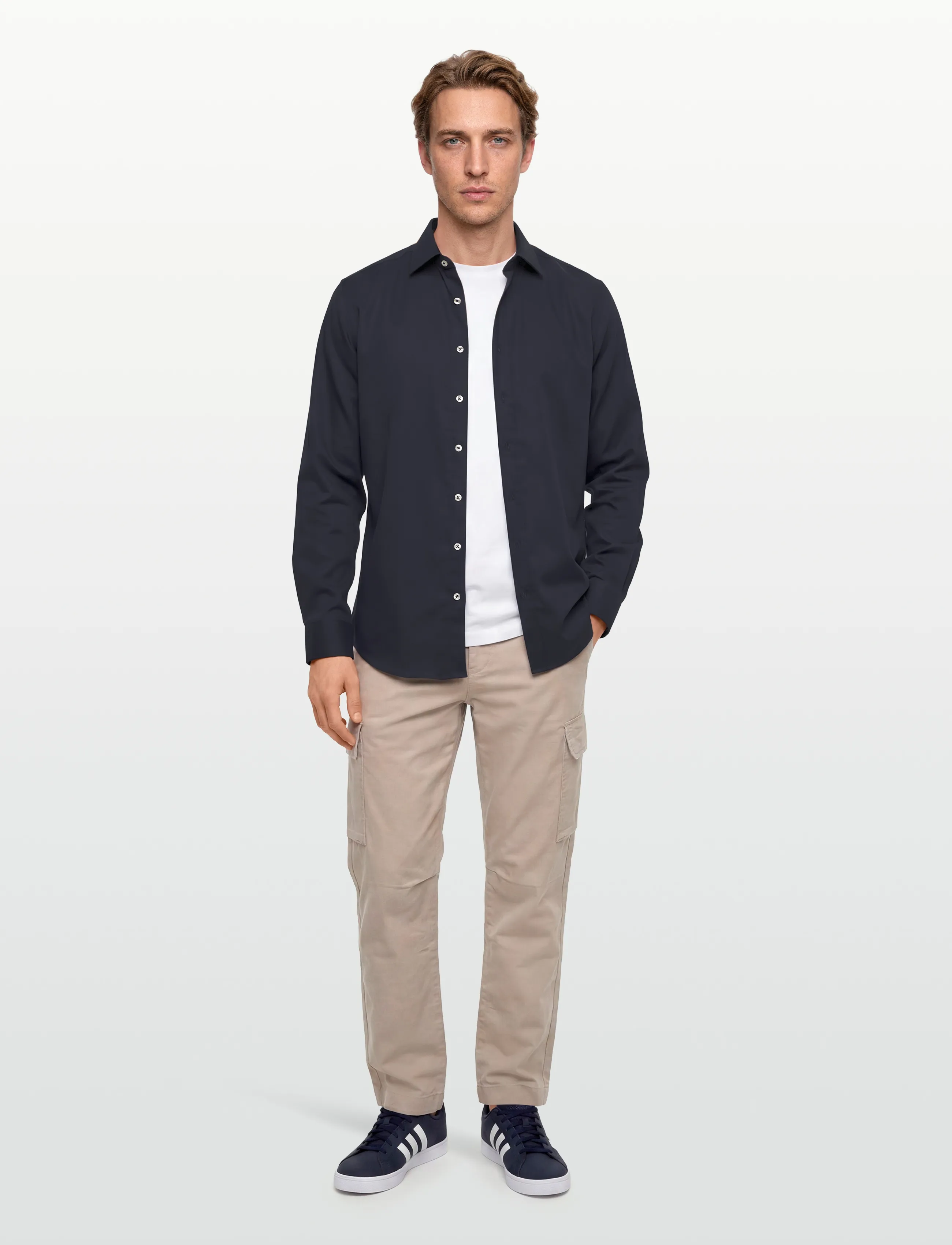 Lindbergh Black - Technical concealer shirt L/S - business shirts - dk navy - 0