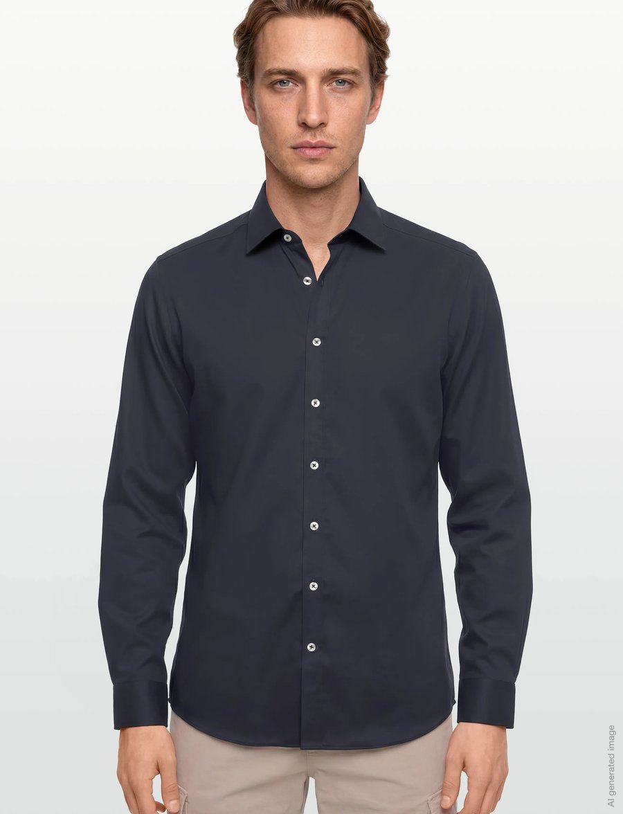 Lindbergh Black - Technical concealer shirt L/S - kostymskjortor - dk navy - 3