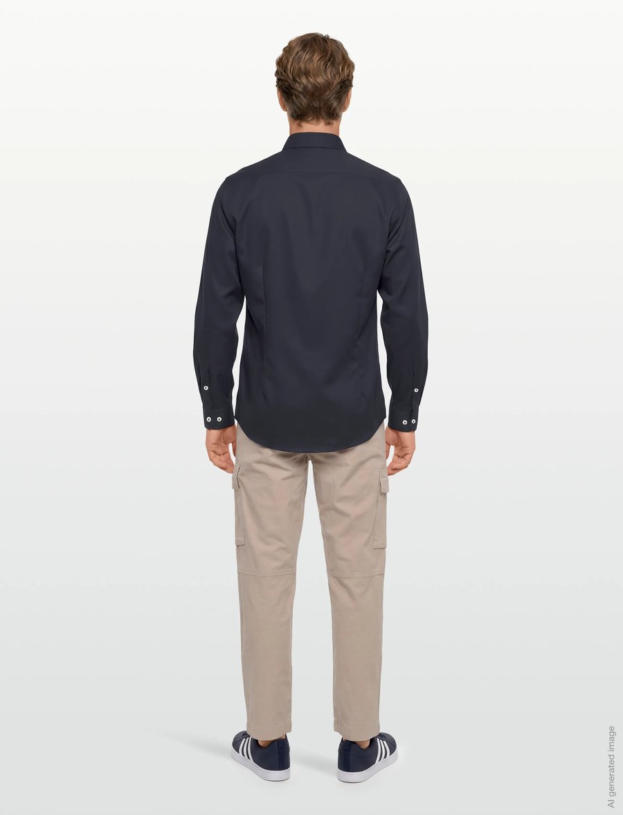 Lindbergh Black - Technical concealer shirt L/S - kostymskjortor - dk navy - 4