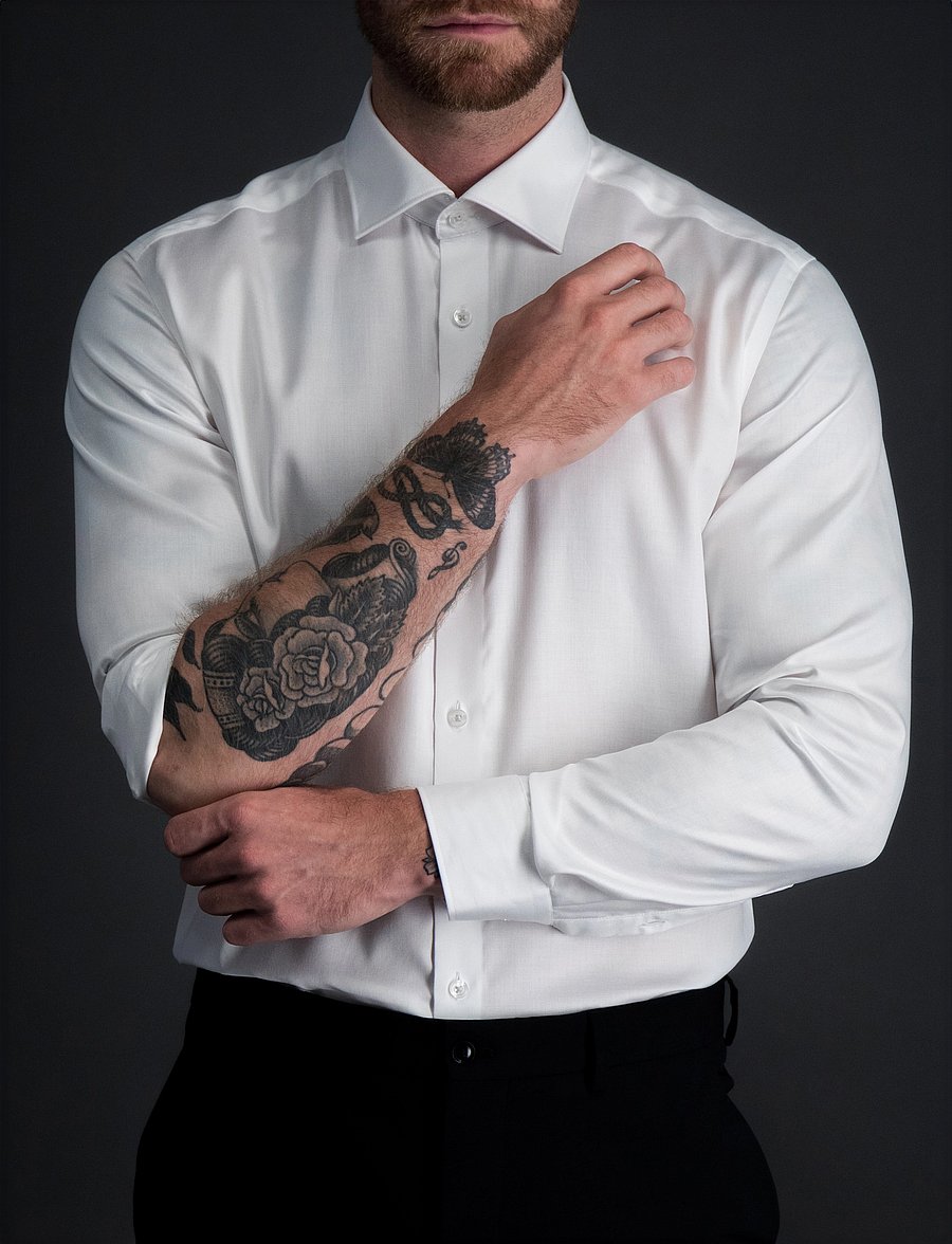 Lindbergh Black - Technical concealer shirt L/S - pidulikud särgid - white - 4