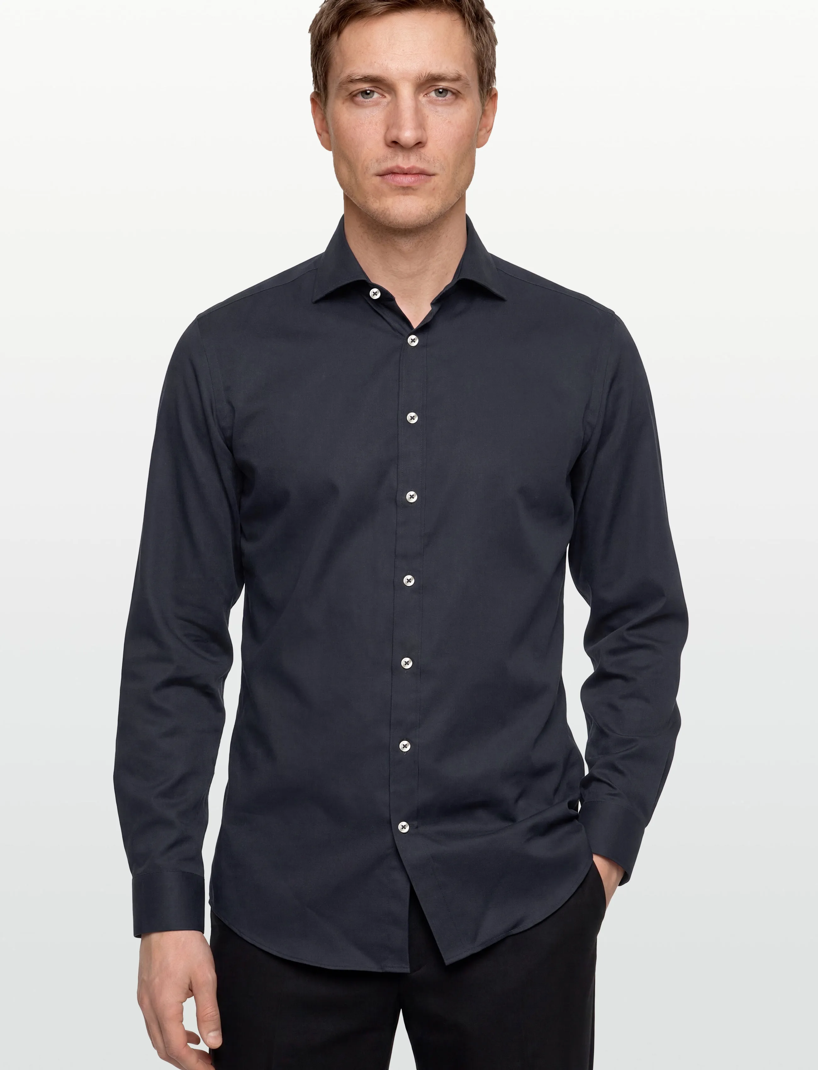 Lindbergh Black - Technical concealer shirt L/S - kostymskjortor - dk navy - 3