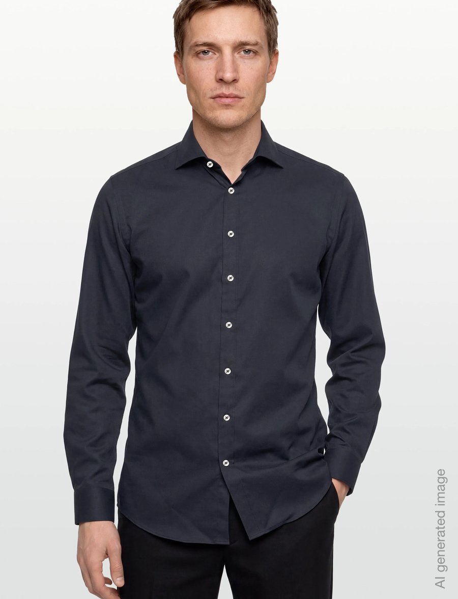 Lindbergh Black - Technical concealer shirt L/S - formal shirts - dk navy - 3
