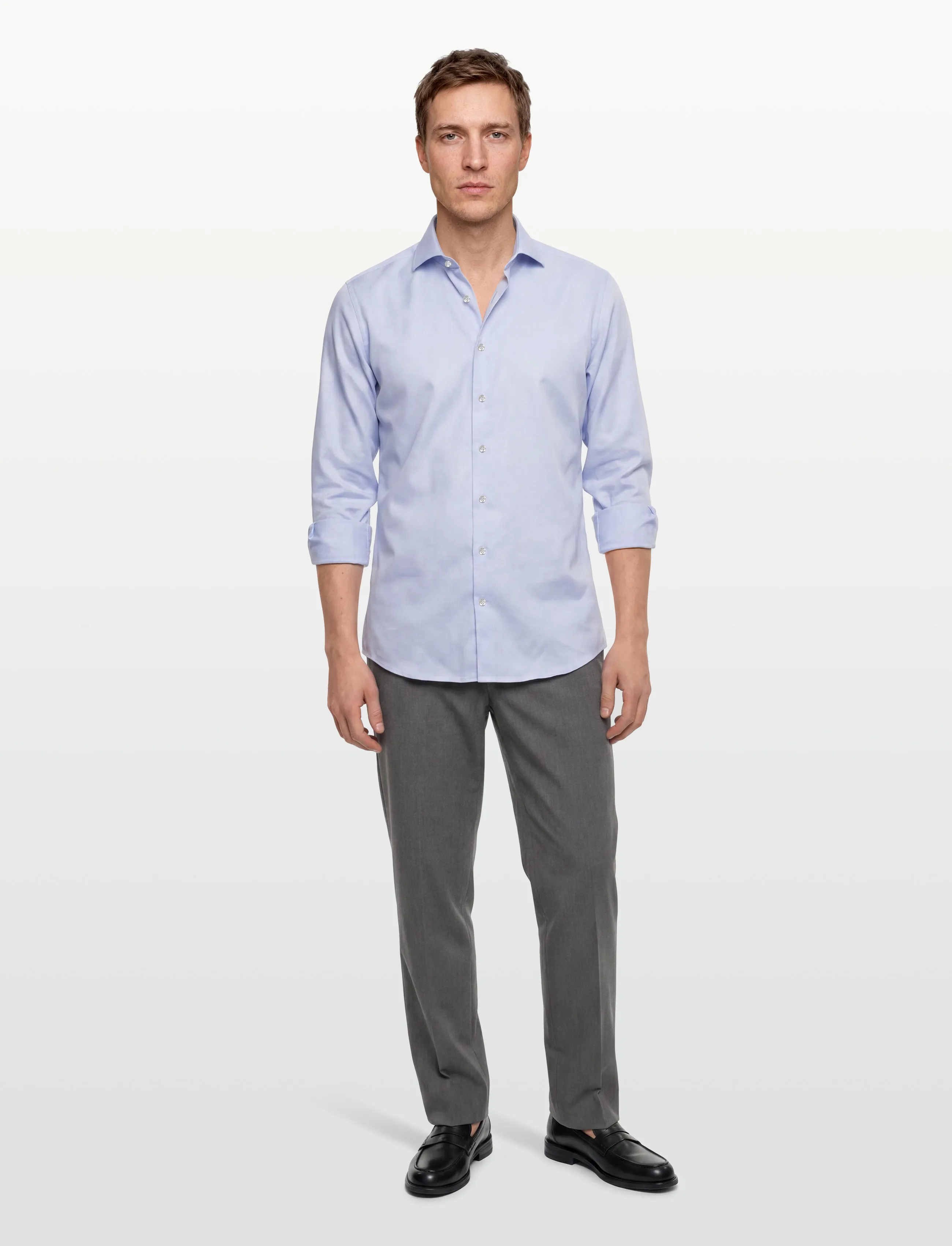 Lindbergh Black Technical concealer shirt L/S - Peoriided - LIGHT BLUE / blue