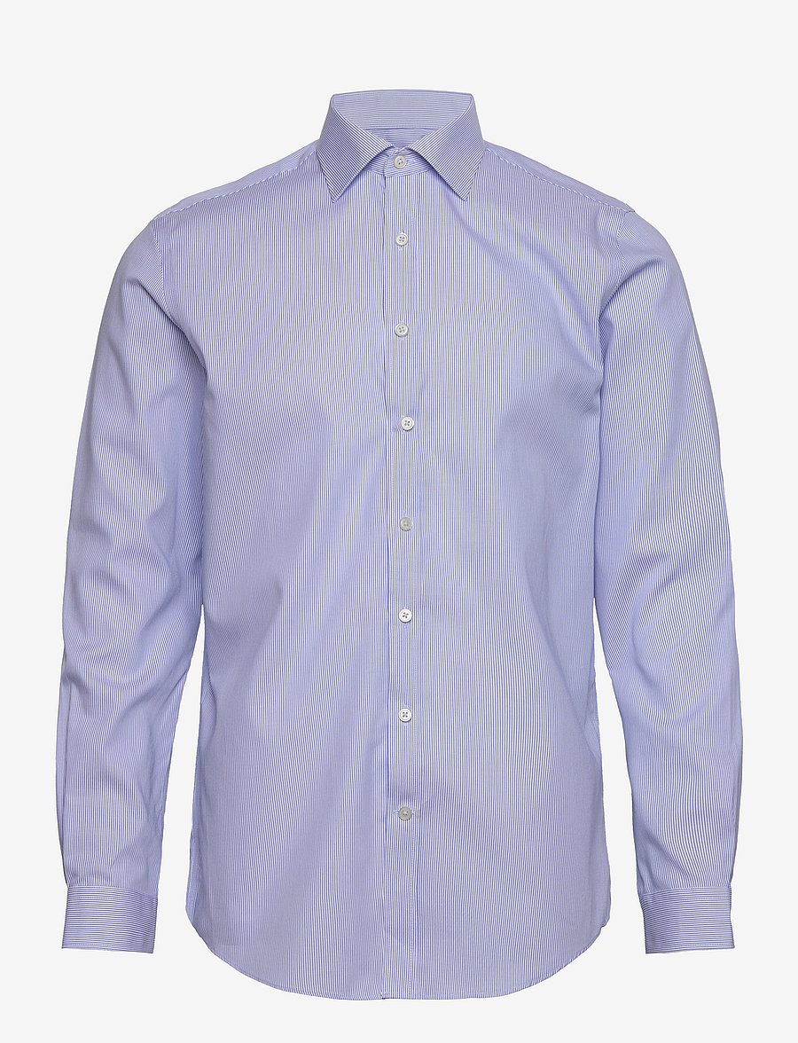 Lindbergh Black - Technical striped shirt L/S - pidulikud särgid - light blue - 1