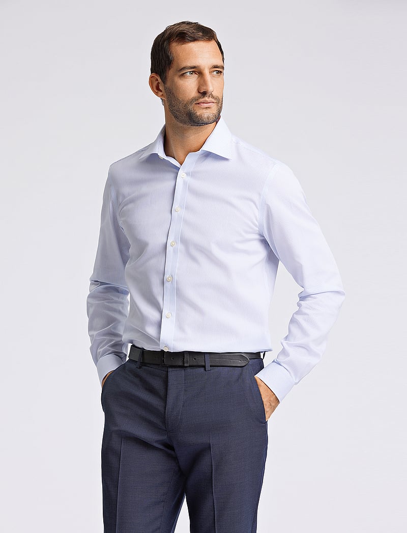 Lindbergh Black - Technical striped shirt L/S - formelle hemden - white - 0