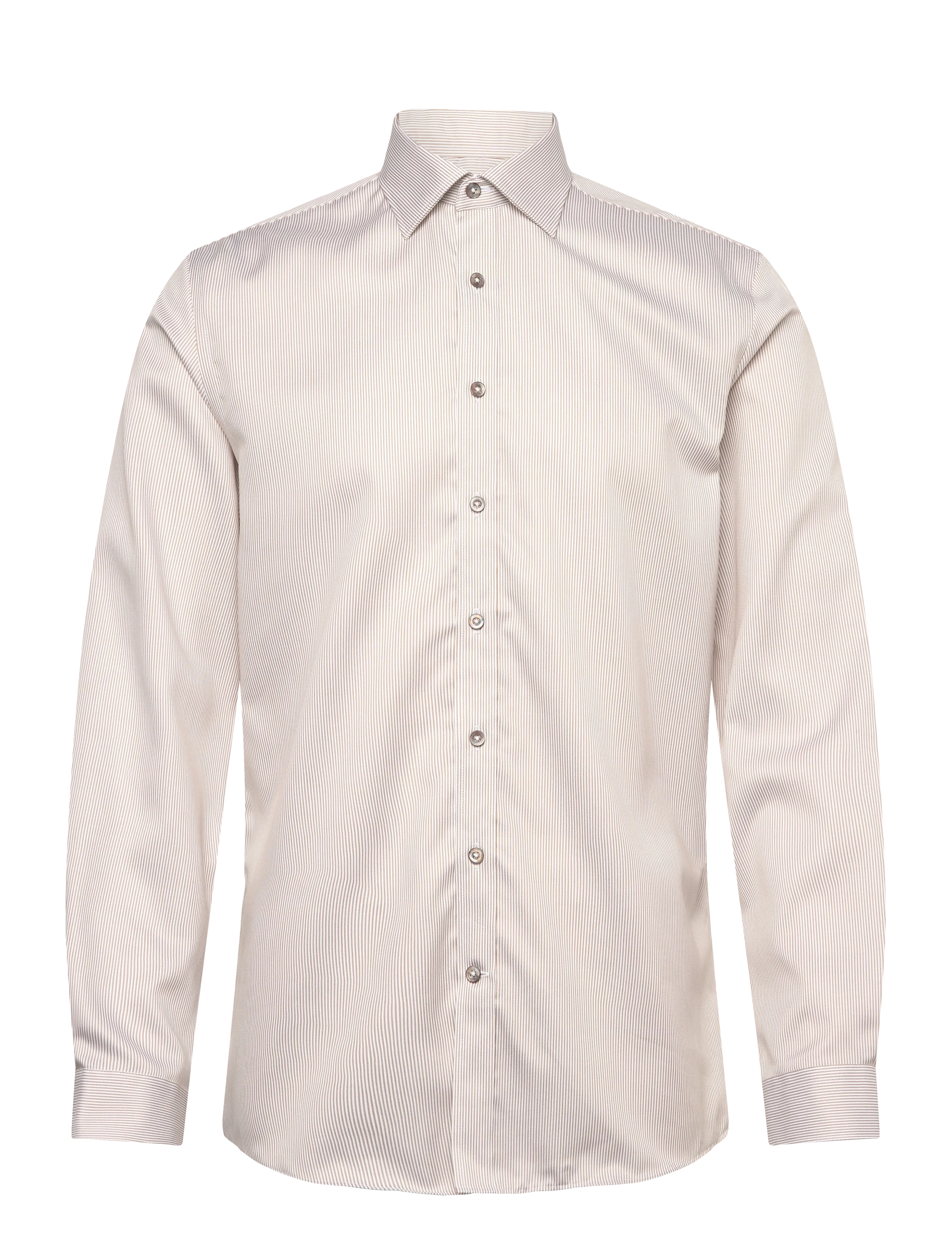 Lindbergh Black Technical stripe shirt L/S - Business shirts - LT SAND / beige