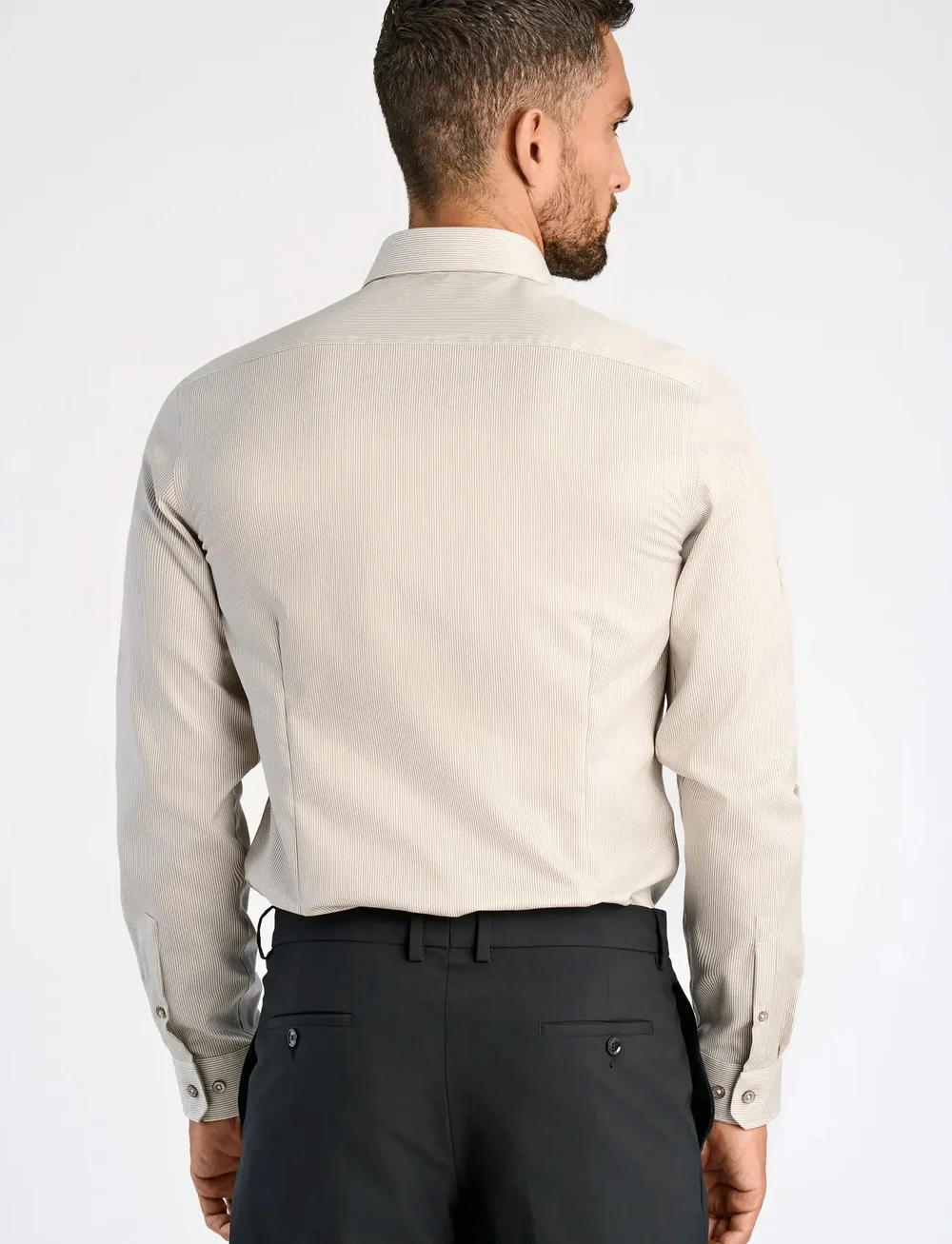 Lindbergh Black - Technical stripe shirt L/S - gestreifte hemden - lt sand - 4