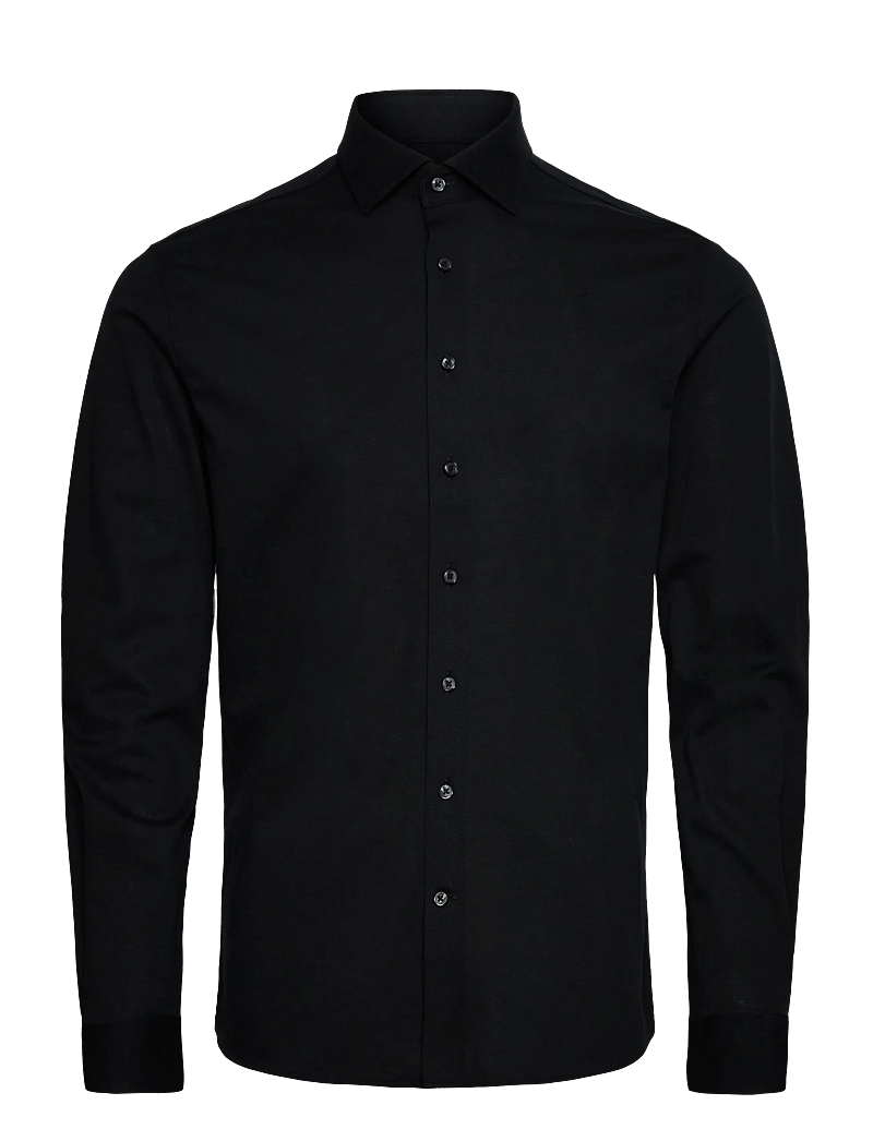 Lindbergh Black - Piqué knitted shirt L/S - formelle skjorter - black - 1