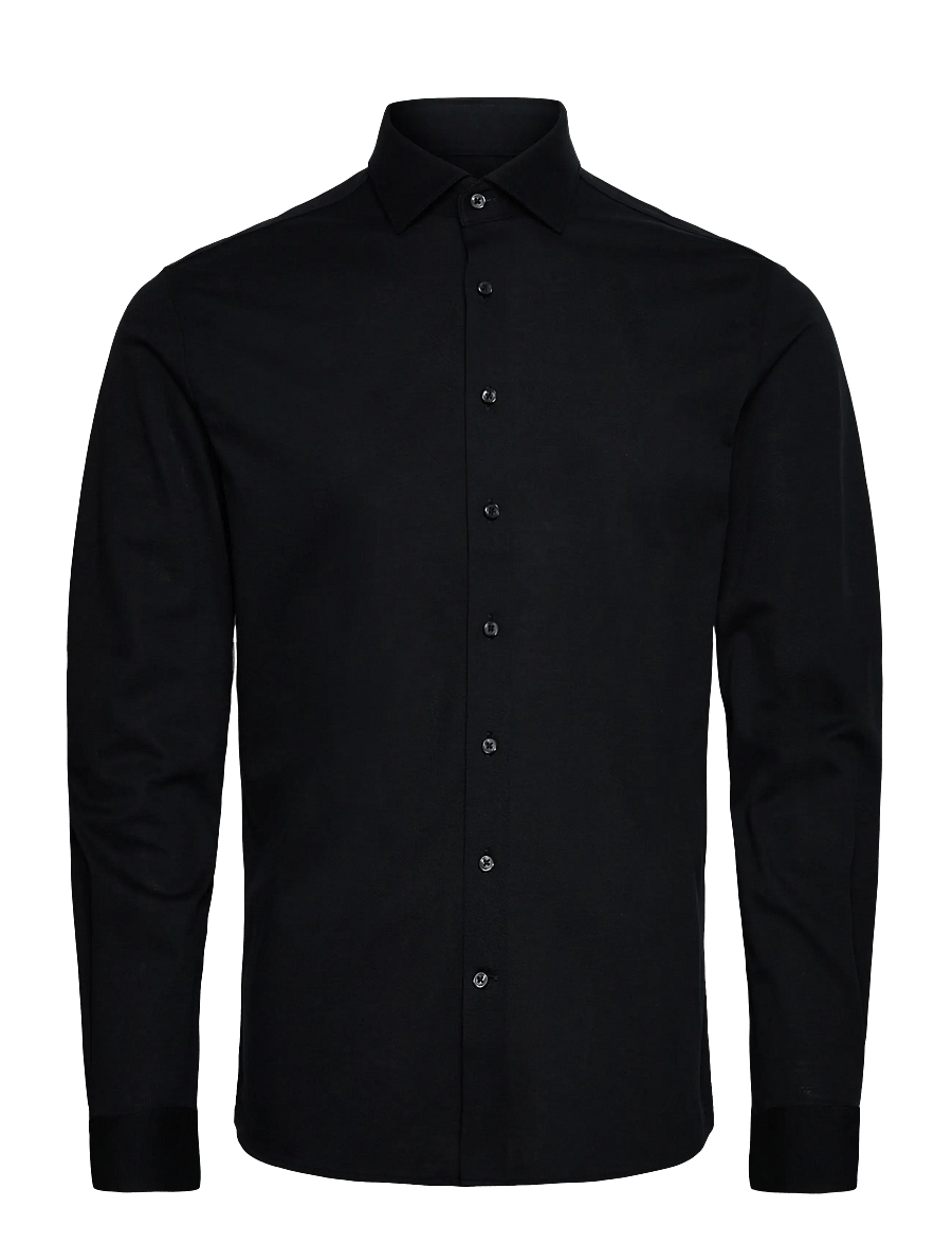 Lindbergh Black - Piqué knitted shirt L/S - formelle hemden - black - 1