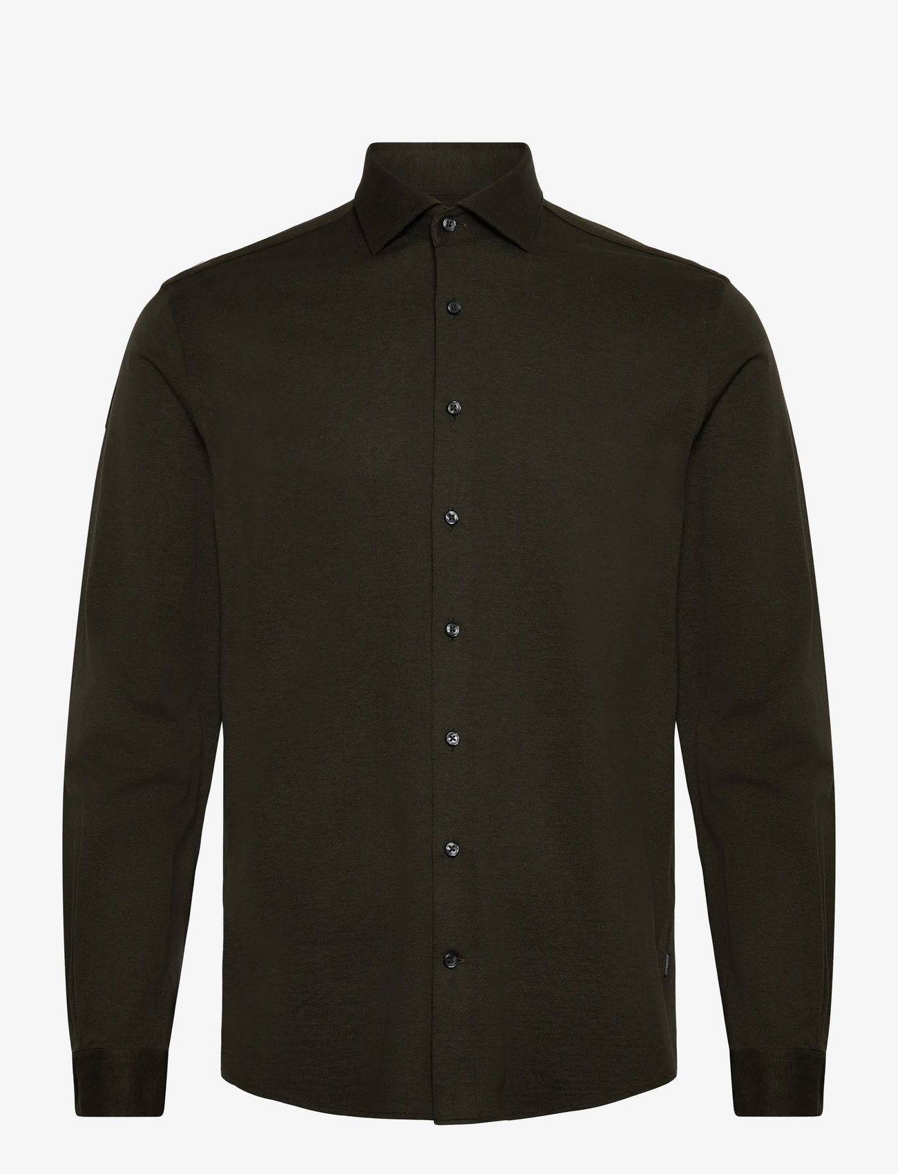 Lindbergh Black - Piqué knitted shirt L/S - formelle skjorter - dk army mel - 1