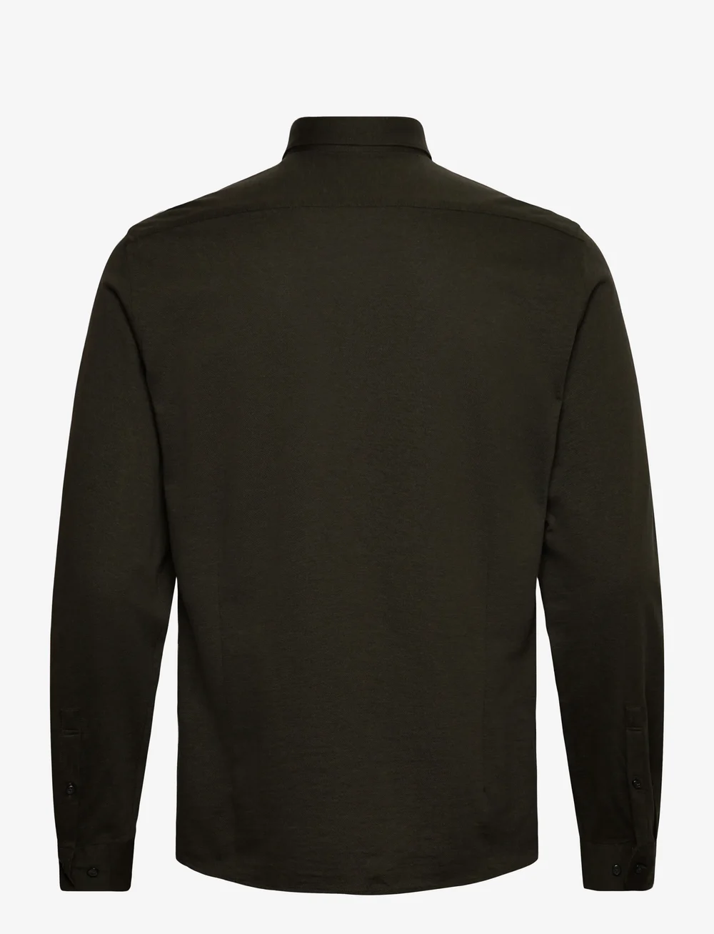 Lindbergh Black - Piqué knitted shirt L/S - formālie krekli - dk army mel - 2