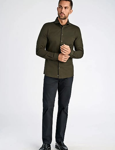 Piqué Knitted Shirt L/S - Business Skjorter