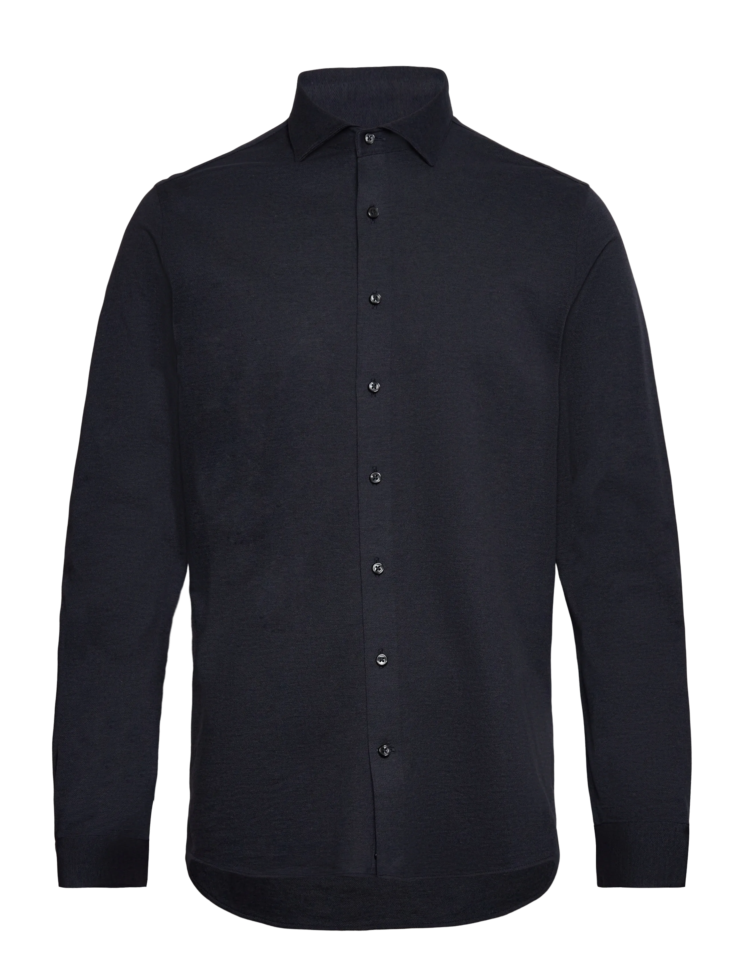 Lindbergh Black Piqué knitted shirt L/S - Lindbergh Black - DK BLUE MEL / navy