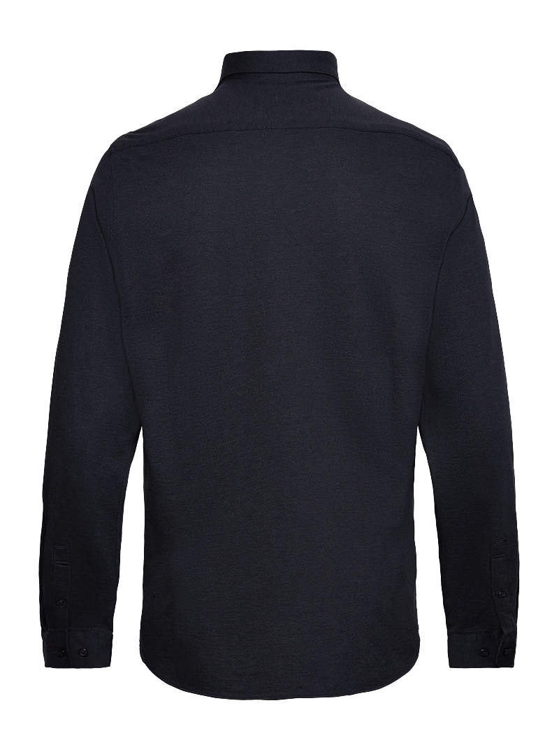 Lindbergh Black - Piqué knitted shirt L/S - formelle hemden - dk blue mel - 2