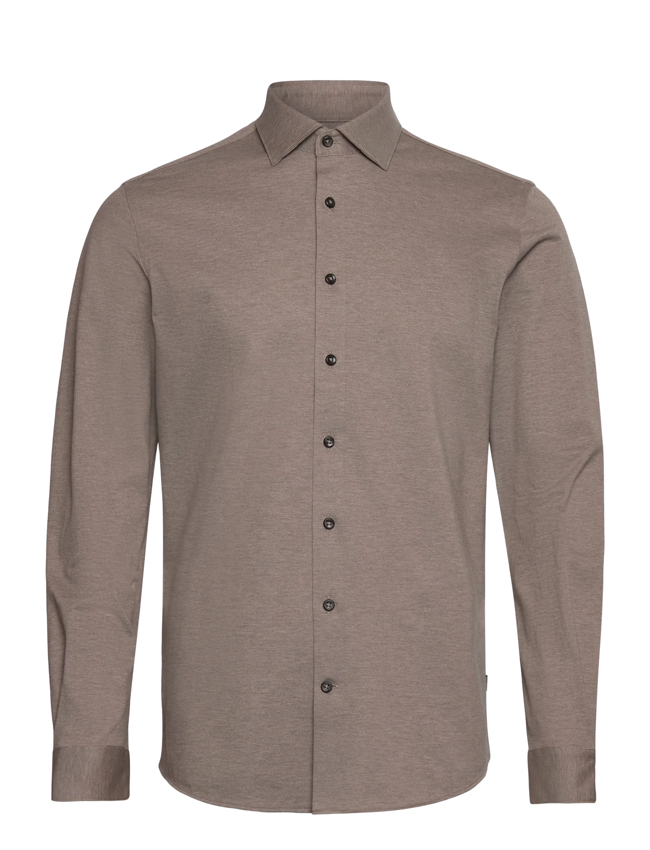 Lindbergh Black Piqué knitted shirt L/S - Hemden - DK SAND MEL / beige