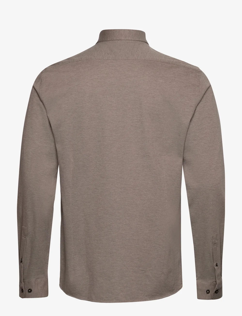 Lindbergh Black - Piqué knitted shirt L/S - formal shirts - dk sand mel - 2