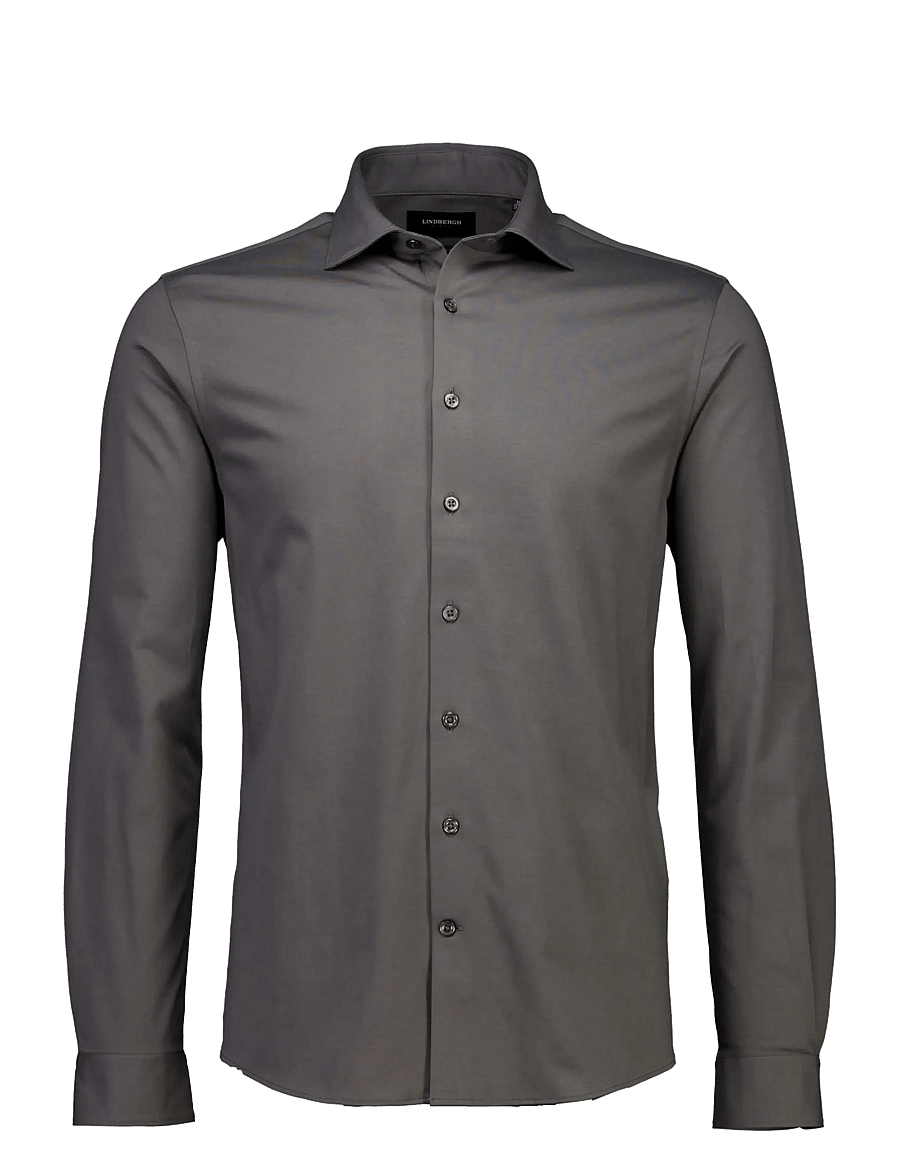 Lindbergh Black - Superflex knitted shirt L/S - casual skjorter - dk army - 0