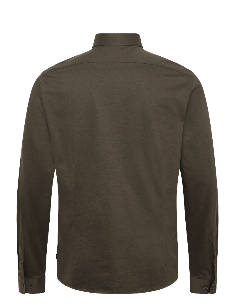 Lindbergh Black - Superflex knitted shirt L/S - vabaajasärgid - dk army mel - 1
