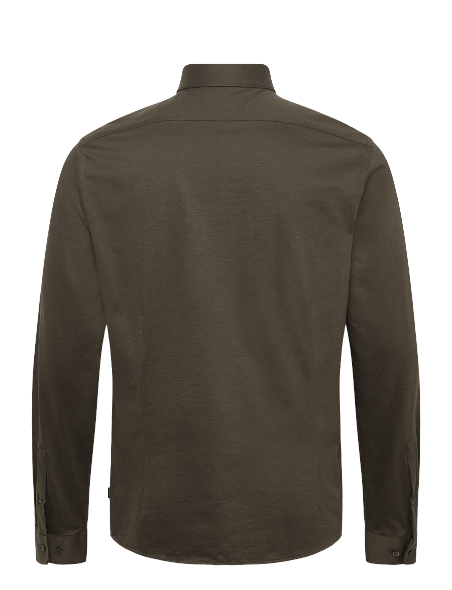 Lindbergh Black - Superflex knitted shirt L/S - casual skjortor - dk army mel - 1