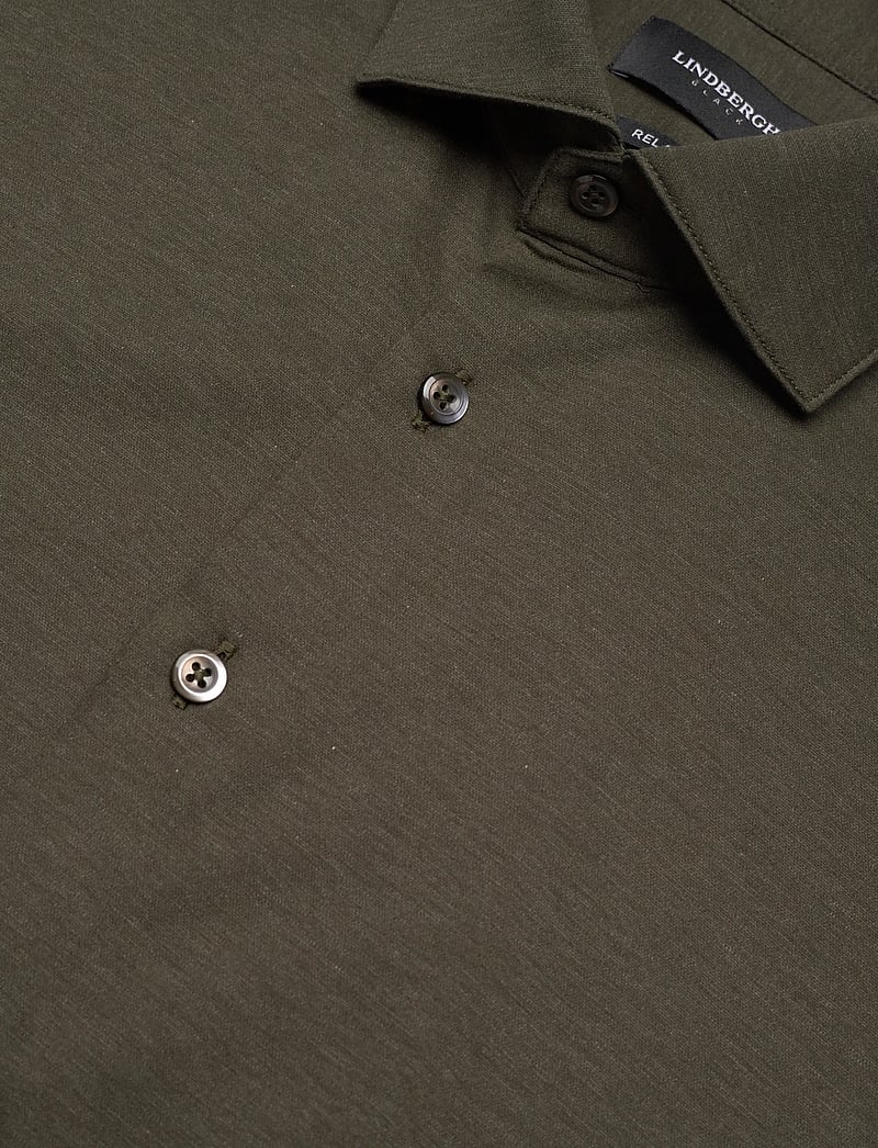 Lindbergh Black - Superflex knitted shirt L/S - vabaajasärgid - dk army mel - 3