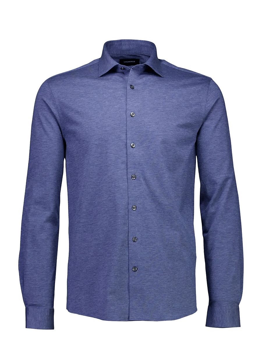 Lindbergh Black - Superflex knitted shirt L/S - casual skjorter - dk blue mel - 0