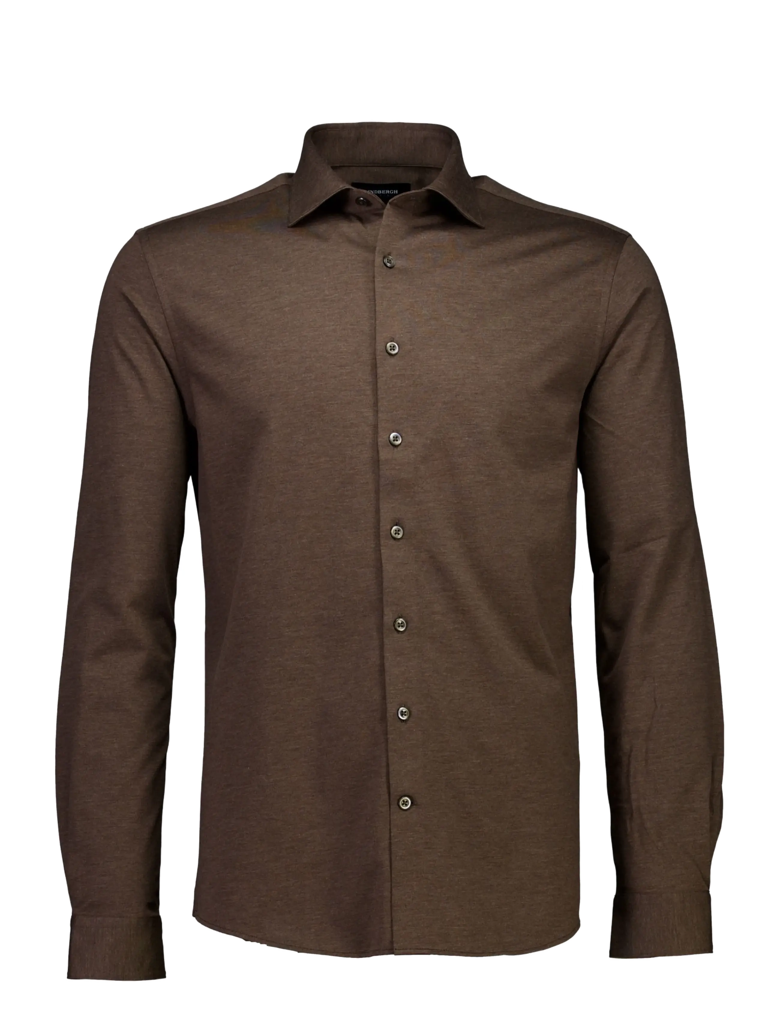Lindbergh Black Superflex knitted shirt L/S - Urlaubsfavoriten - DK BROWN MEL / brown