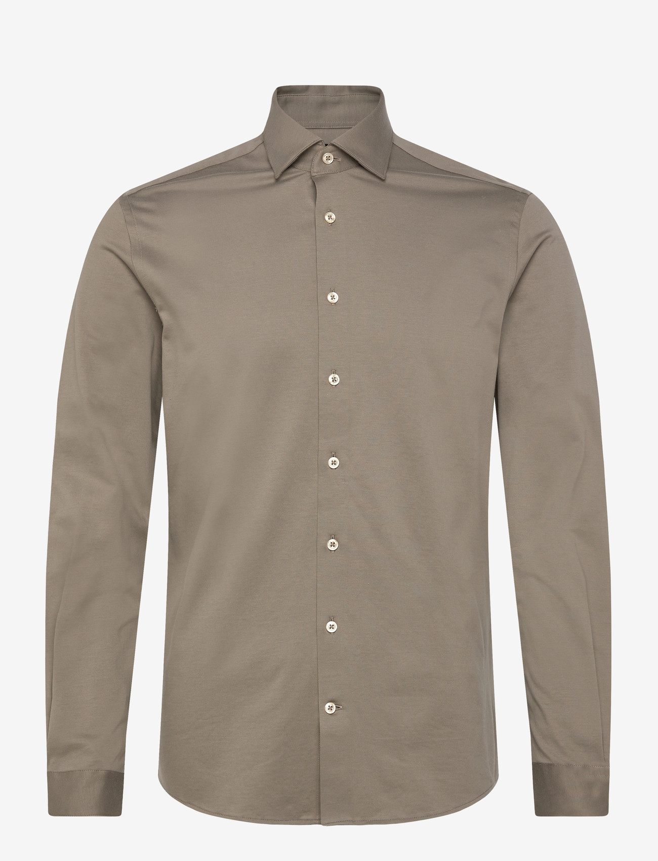 Lindbergh Black - Superflex knitted shirt L/S - casual skjorter - dk olive - 1