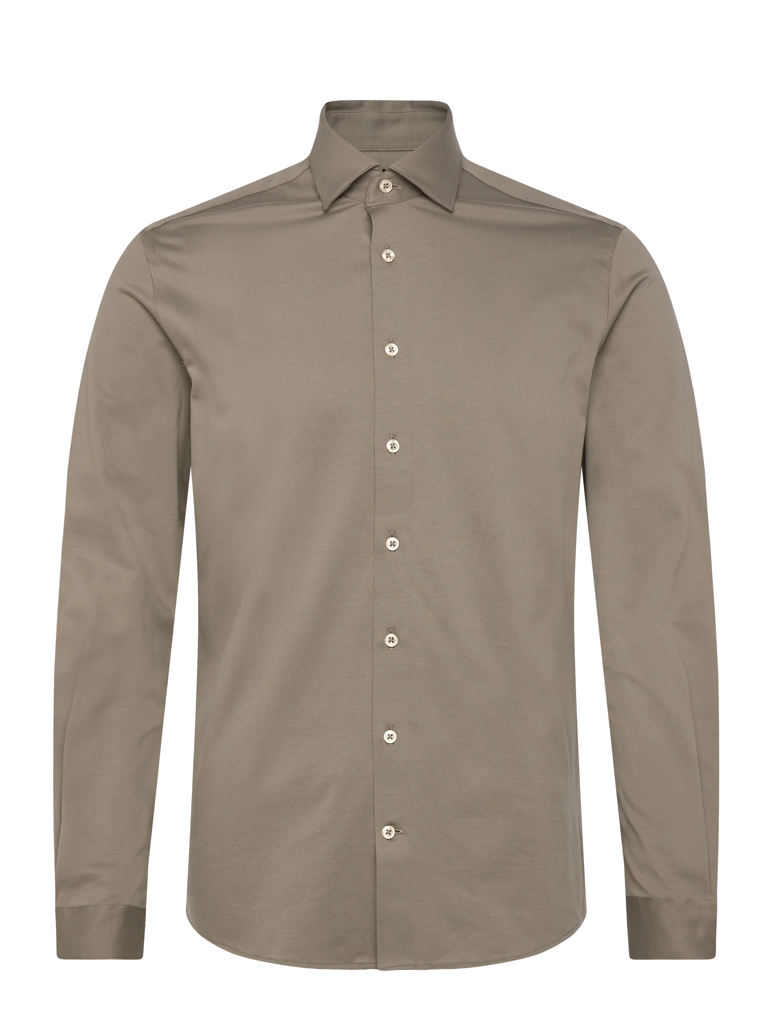Lindbergh Black Superflex knitted shirt L/S - Skjortor - DK OLIVE / khaki/green