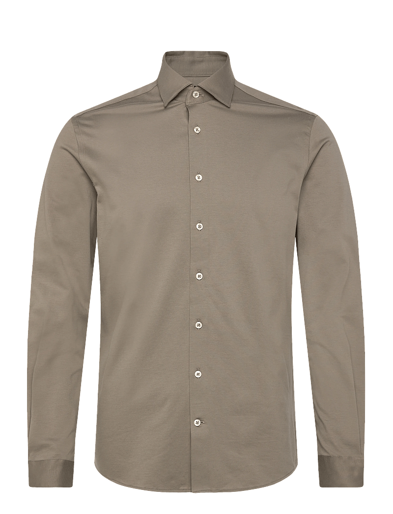 Lindbergh Black - Superflex knitted shirt L/S - casual skjorter - dk olive - 1