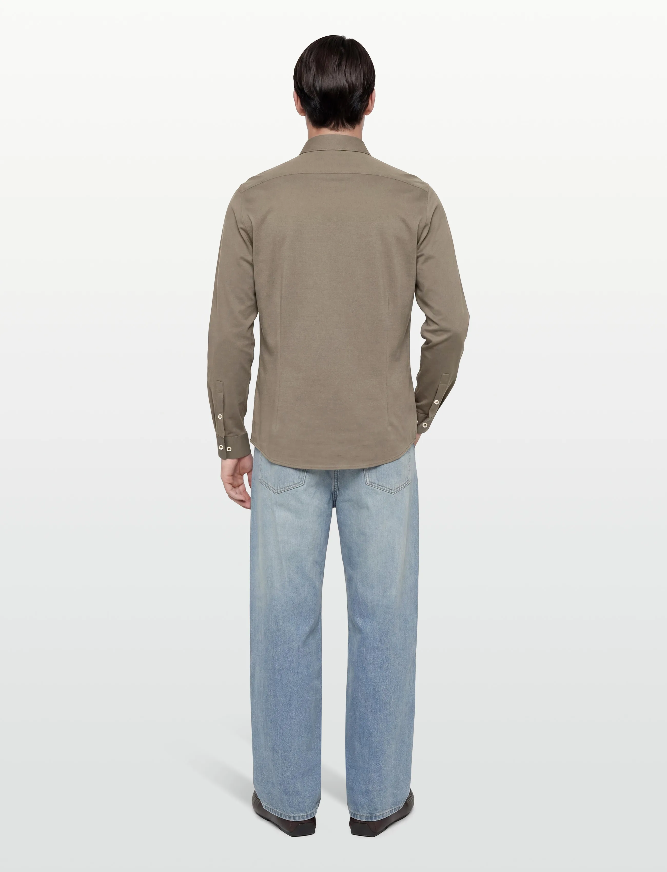 Lindbergh Black - Superflex knitted shirt L/S - casual skjortor - dk olive - 4