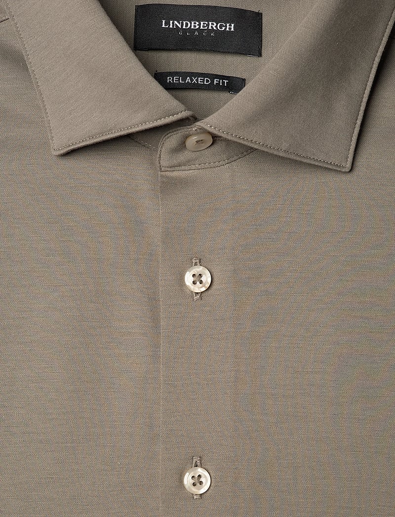 Lindbergh Black - Superflex knitted shirt L/S - casual skjorter - dk olive - 5