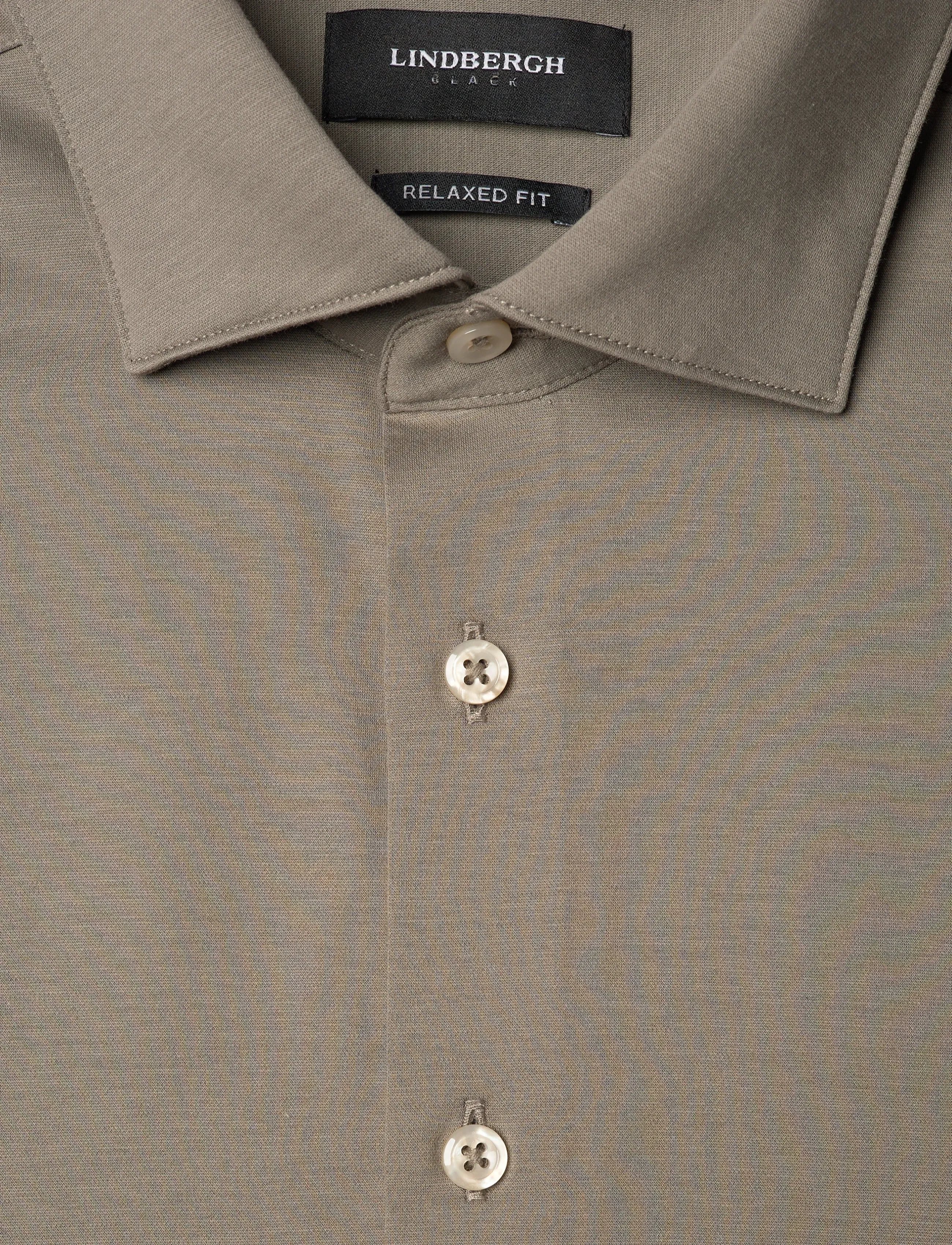 Lindbergh Black - Superflex knitted shirt L/S - casual skjortor - dk olive - 5