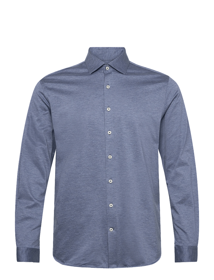 Lindbergh Black - Superflex knitted shirt L/S - casual skjortor - lt blue mel - 0