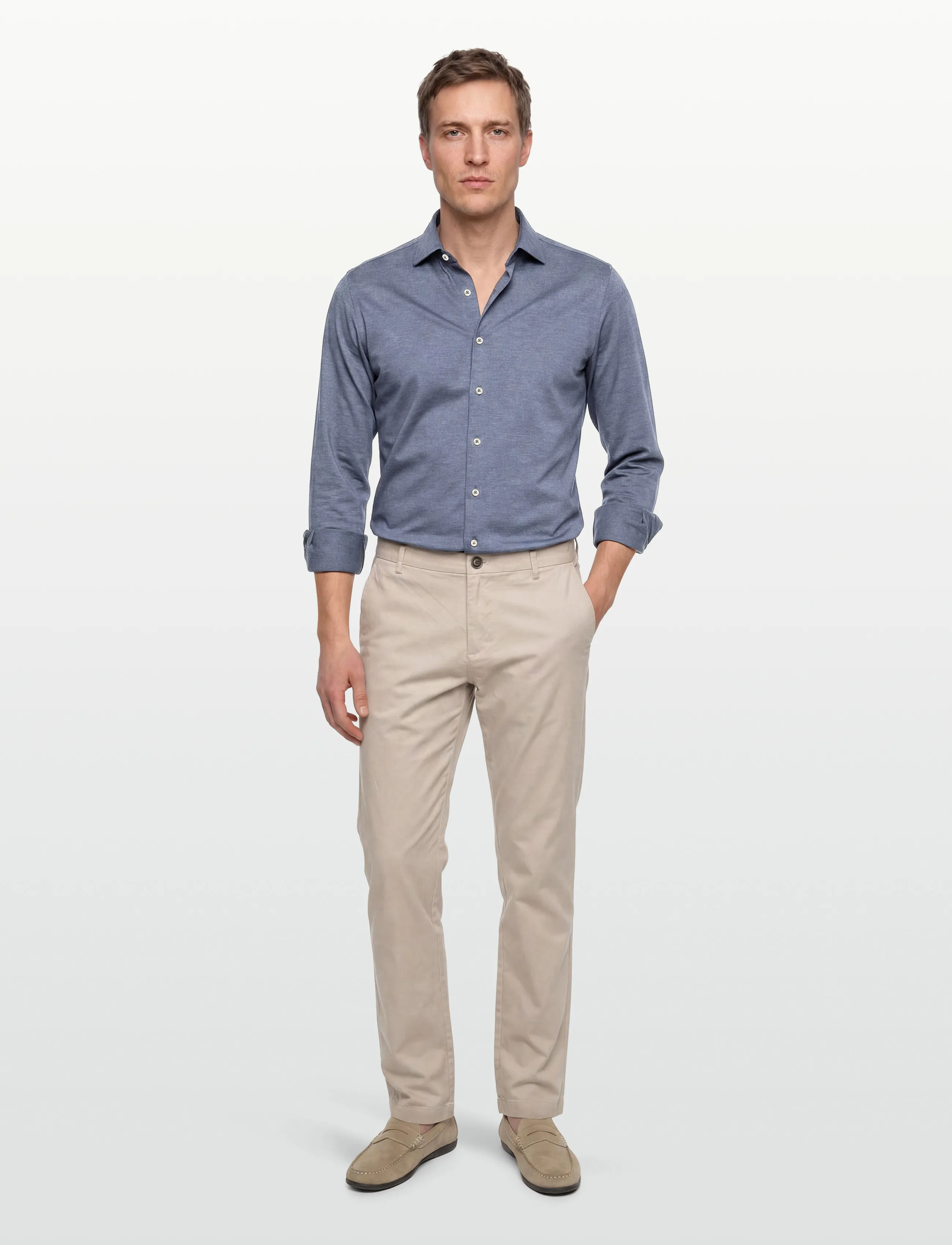 Lindbergh Black Superflex Knitted Shirt L/S, S, Shirts, Blau - Business Männerswear