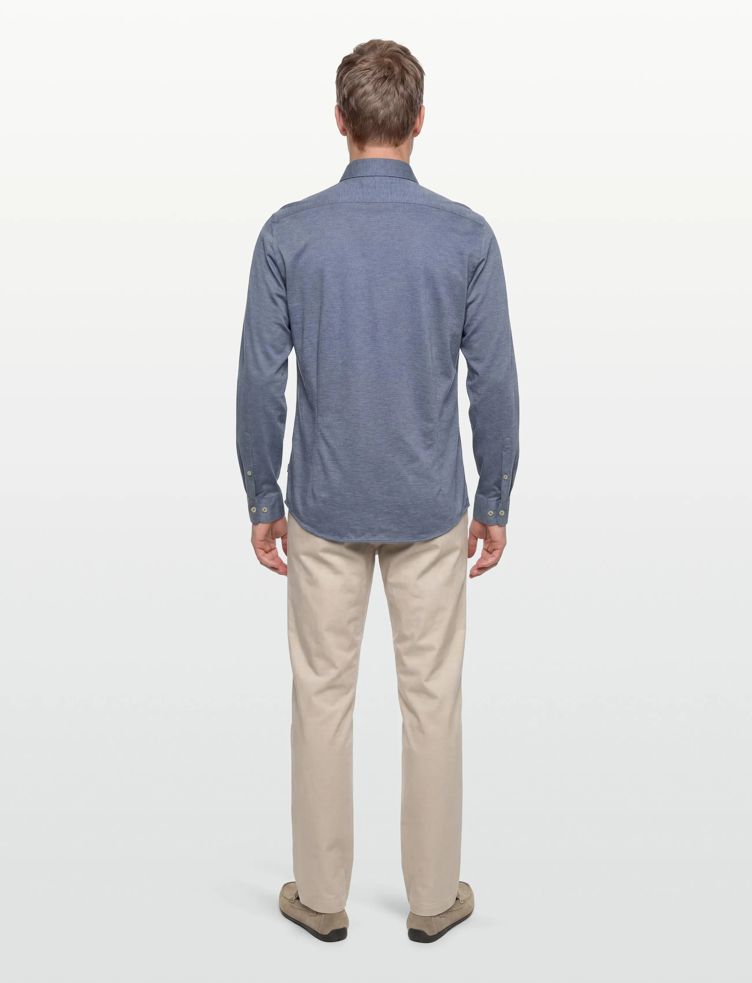 Lindbergh Black - Superflex knitted shirt L/S - casual hemden - lt blue mel - 4