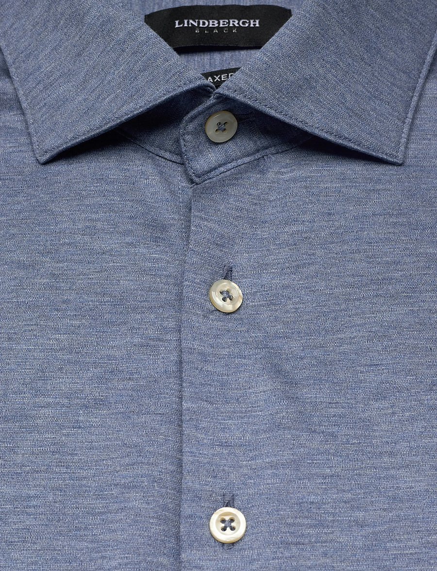 Lindbergh Black - Superflex knitted shirt L/S - casual skjortor - lt blue mel - 2