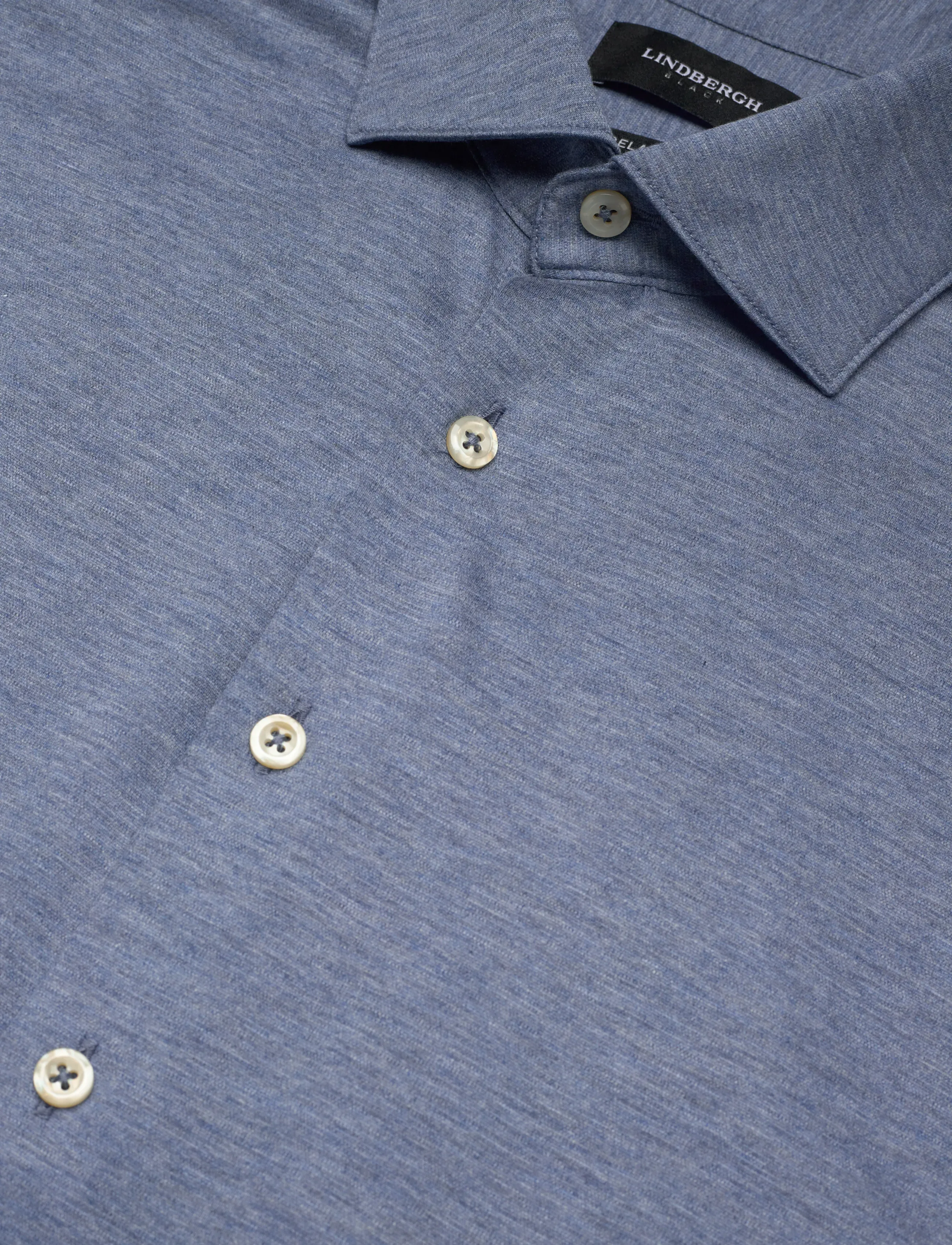 Lindbergh Black - Superflex knitted shirt L/S - casual skjortor - lt blue mel - 3