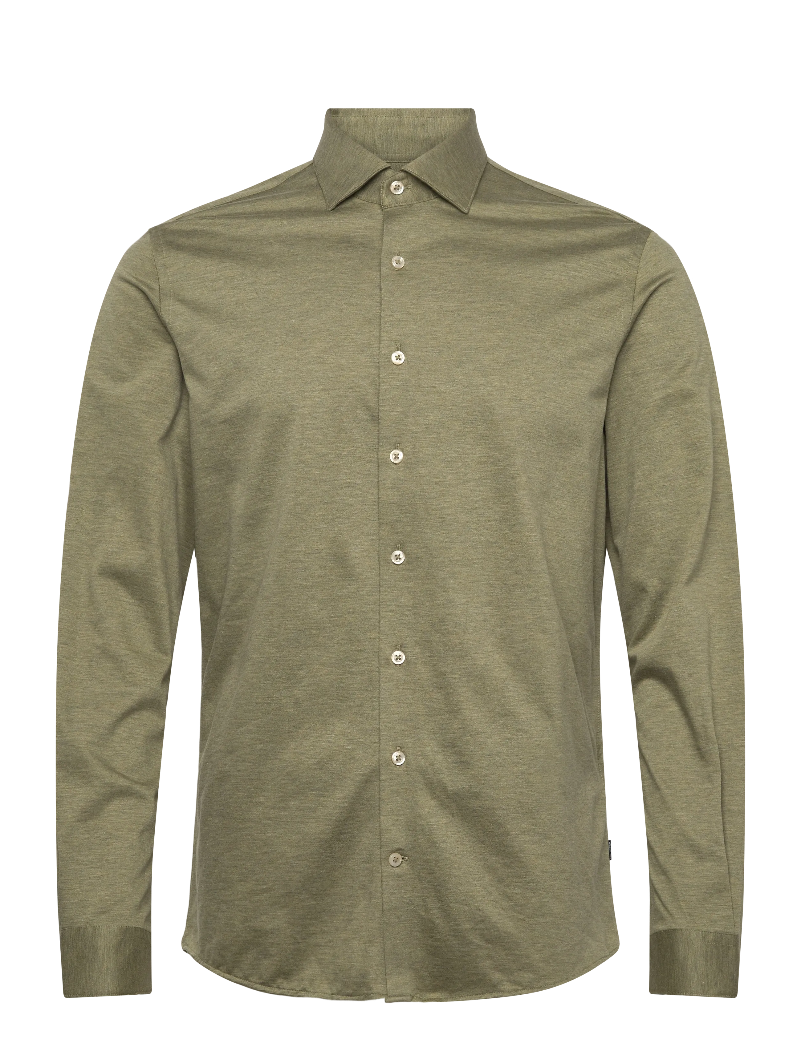 Lindbergh Black Superflex knitted shirt L/S - Kläder - LT DUSTY GREEN MEL / khaki/green