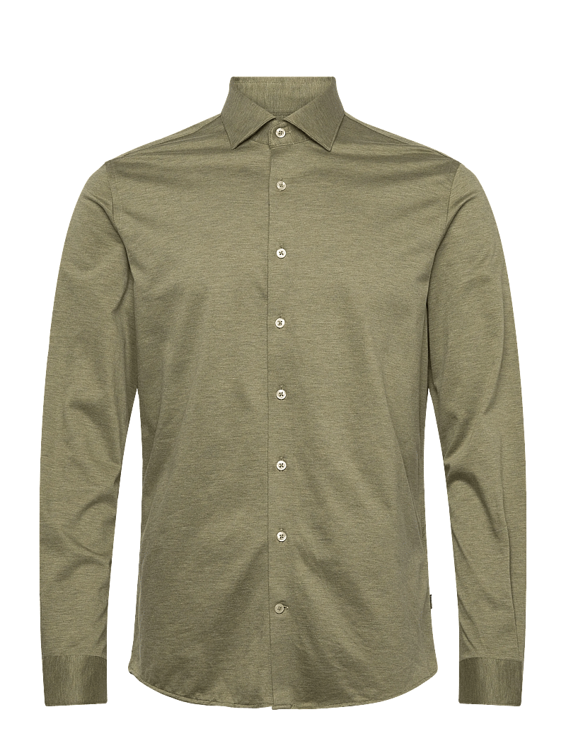 Lindbergh Black - Superflex knitted shirt L/S - casual skjorter - lt dusty green mel - 1