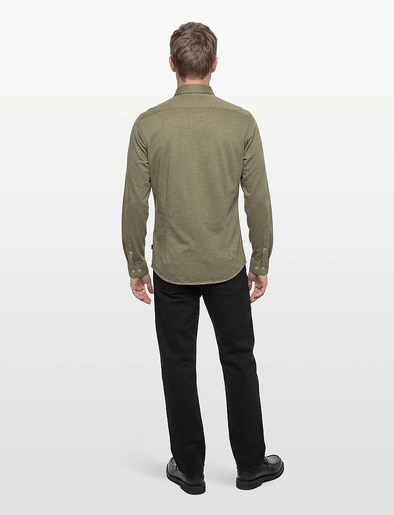 Lindbergh Black - Superflex knitted shirt L/S - casual skjorter - lt dusty green mel - 4