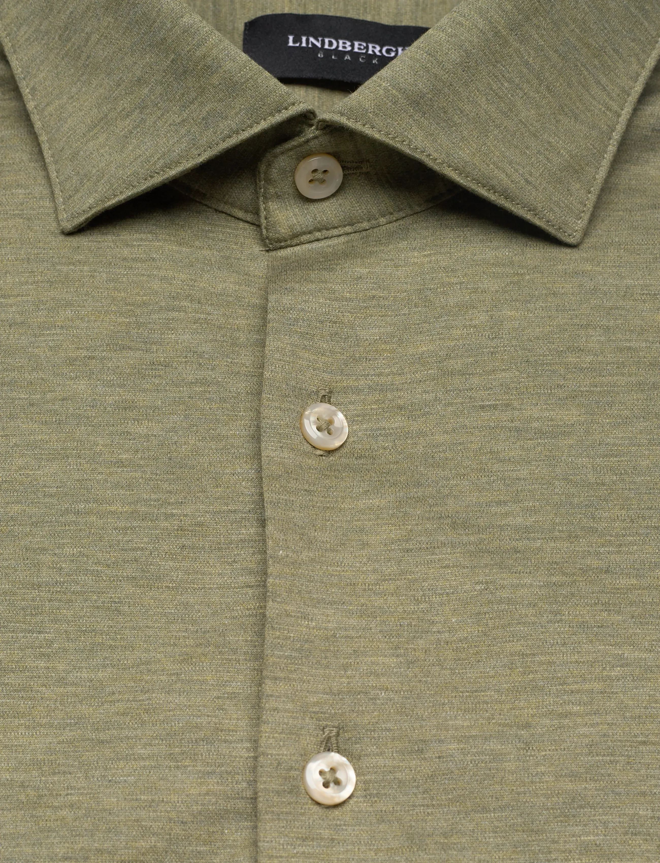 Lindbergh Black - Superflex knitted shirt L/S - casual shirts - lt dusty green mel - 5