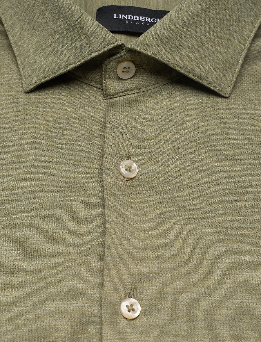 Lindbergh Black - Superflex knitted shirt L/S - casual skjortor - lt dusty green mel - 5