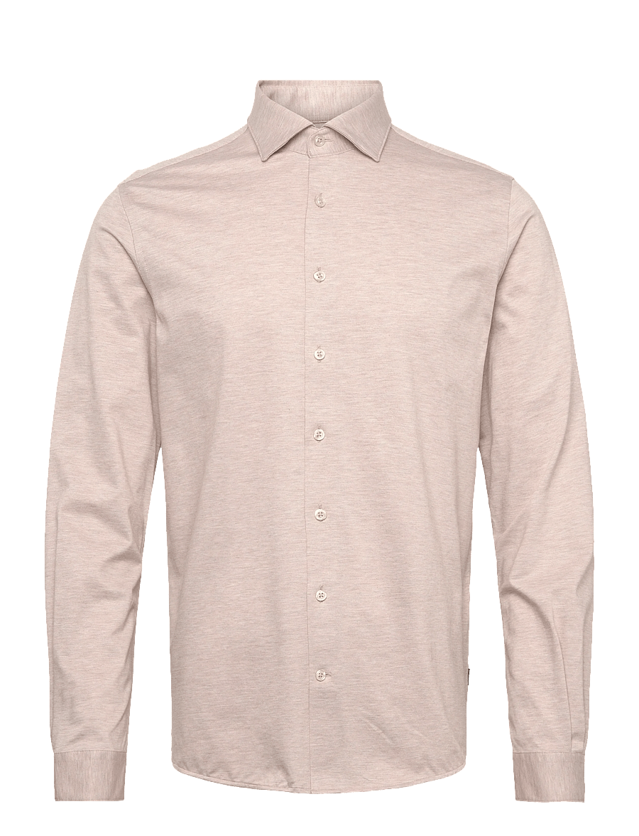 Lindbergh Black - Superflex knitted shirt L/S - casual skjortor - lt sand mel - 1
