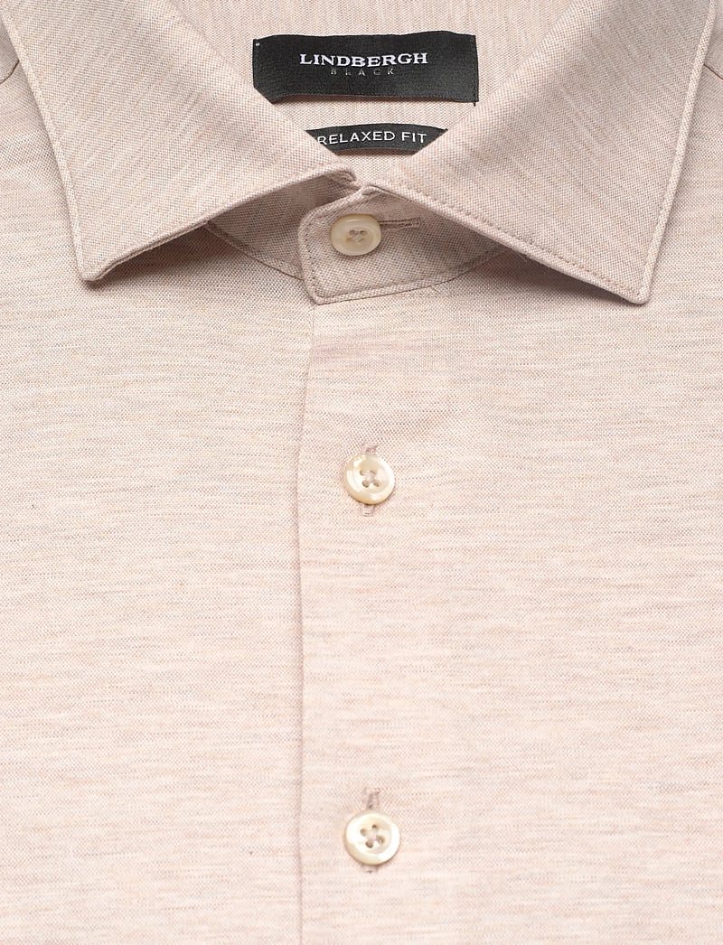 Lindbergh Black - Superflex knitted shirt L/S - vabaajasärgid - lt sand mel - 5